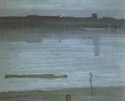 James Mcneill Whistler nocturne blue and silver chelsea oil on canvas